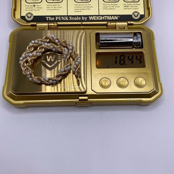 Estate 14k Yellow Gold Rope Pearl Bracelet 18.4 Grams 7 Inches - Picture 7 of 7